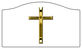 DASHELL-510-GD-WT Gold Single Cross White Background